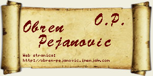 Obren Pejanović vizit kartica